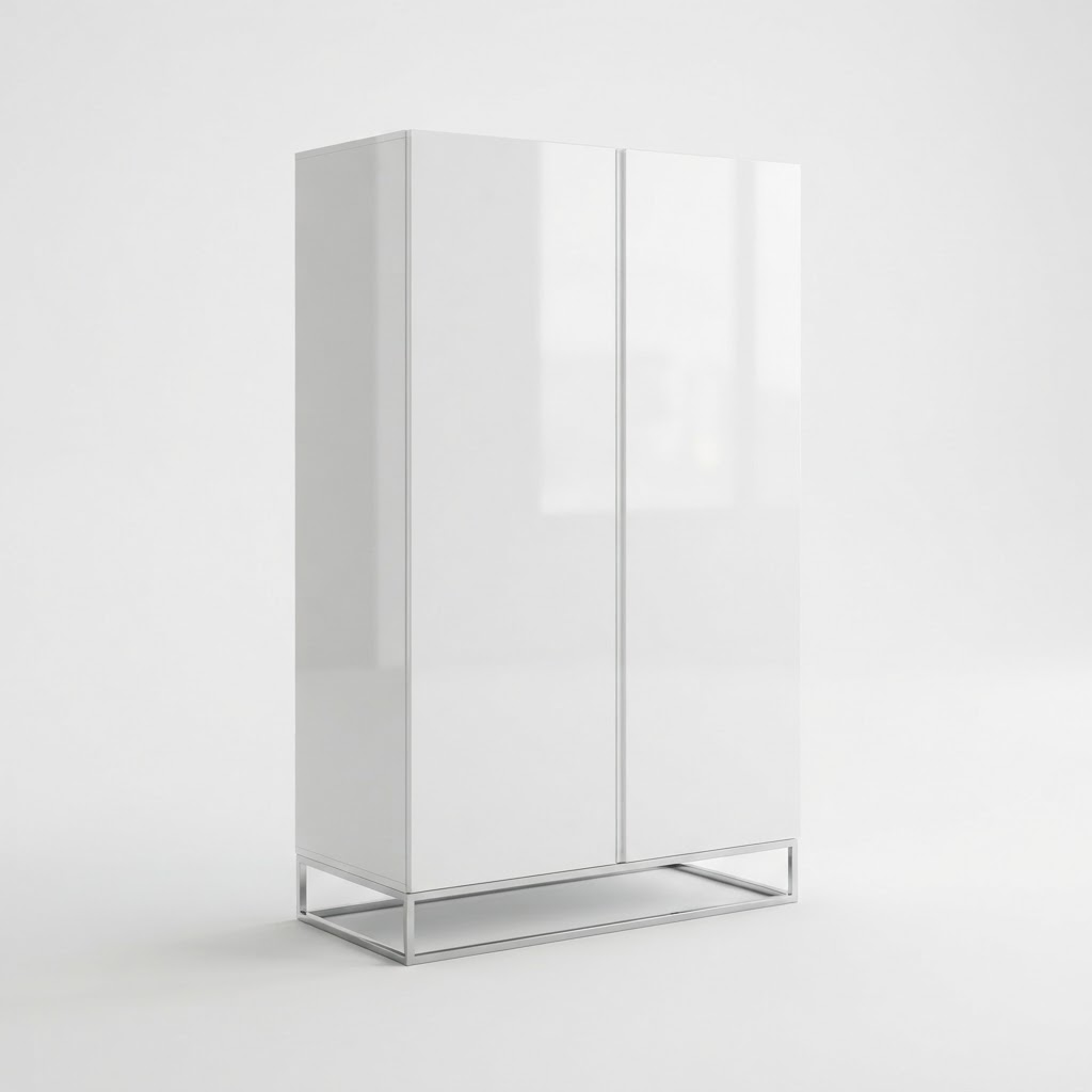 Onyx High-Gloss 2-Door Wardrobe in High-Gloss White