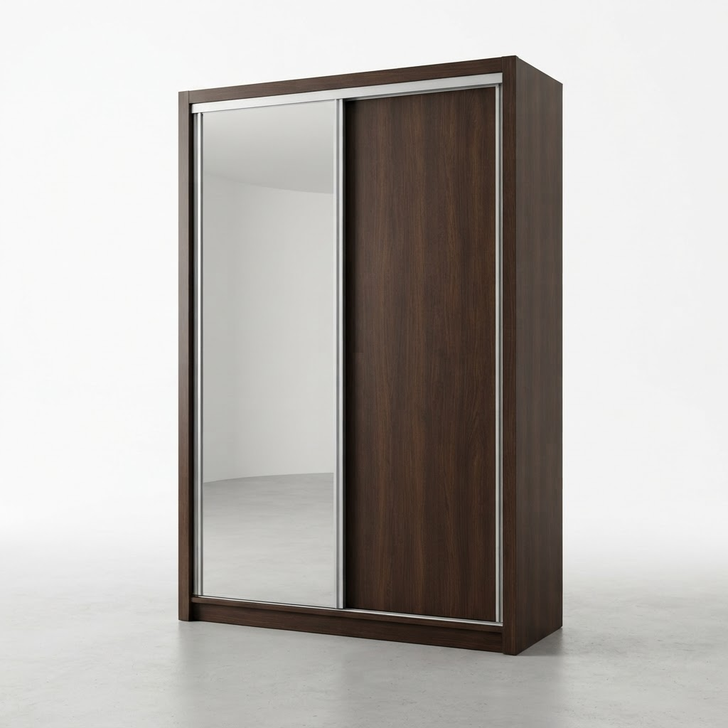 Vista Sliding Mirror Wardrobe 79" in Espresso