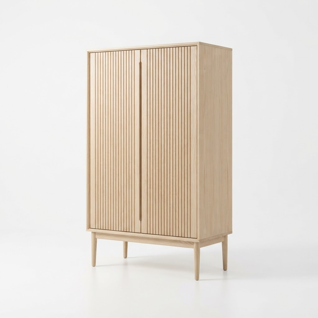 Zen Japandi Wardrobe in Pale Ash